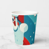 陽気なサンタクロース顔紙カップ 紙コップ (裏面)