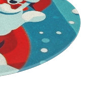 陽気なサンタクロース顔 カッティングボード (角)