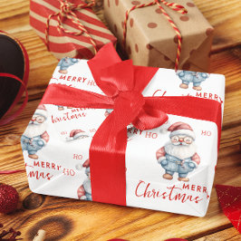 陽気なサンタクロースHo Ho Hoe Merry Christmas ラッピングペーパー