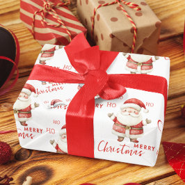 陽気なサンタクロースHo Ho Hoe Merry Christmas ラッピングペーパー