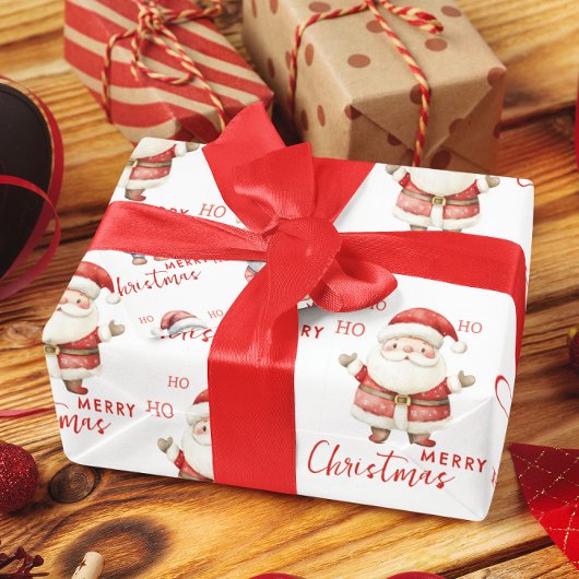 陽気なサンタクロースHo Ho Hoe Merry Christmas ラッピングペーパー