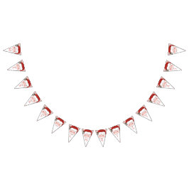 陽気なサンタ顔クリスマスバンティングフラッグ バンティングフラッグ