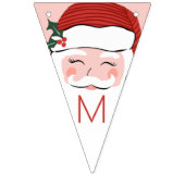 陽気なサンタ顔クリスマスバンティングフラッグ バンティングフラッグ (第1の旗)