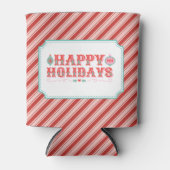 陽気なサンタ顔 | ハッピーホリデー 缶クーラー (正面)