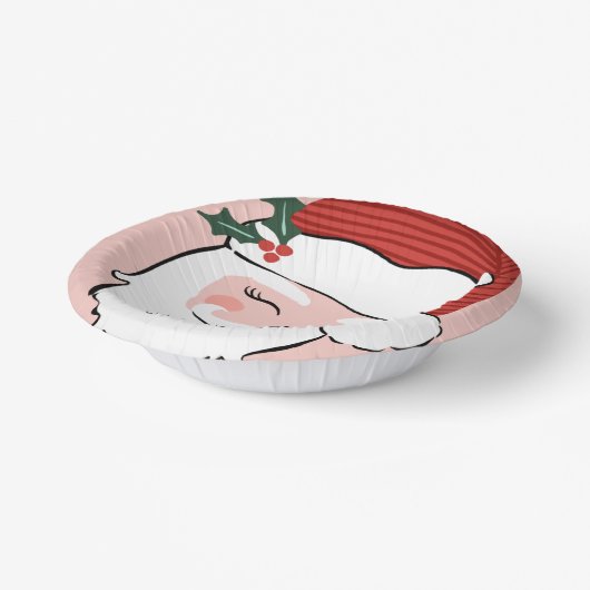 陽気なサンタ顔 |メリークリスマス ペーパーボウル (傾斜あり)