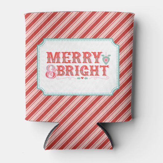 陽気なサンタ顔 |メリークリスマス 缶クーラー (正面)