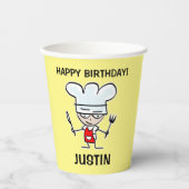 陽気なシェフ漫画の子供の料理誕生日パーティー 紙コップ (正面)