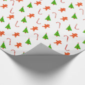 陽気なショウガのパンの人のキャンディ・ケーンTreChristmas ラッピングペーパー (角)