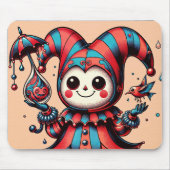 陽気なジェスターと羽毛の友 マウスパッド (正面)