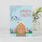 陽気なジンジャーブレッドのクリスマスカード シーズンカード (スタンド正面)