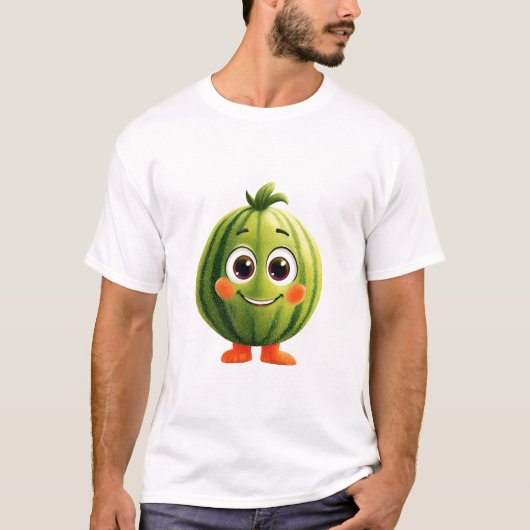 陽気なスイカのマスコット Tシャツ (正面)