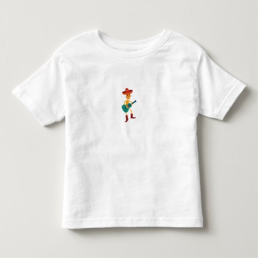 陽気なスケルトンのギターリスト トドラーTシャツ (正面)