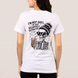 陽気なスケルトンのコーヒー好き - 楽しく トライブレンドTシャツ