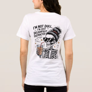陽気なスケルトンのコーヒー好き - 楽しく トライブレンドTシャツ