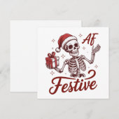 陽気なスケルトンの皮肉なクリスマス sarcastic シーズンカード (正面/裏面)