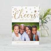 陽気なスターズフォト年賀状/ホワイト シーズンカード (スタンド正面)