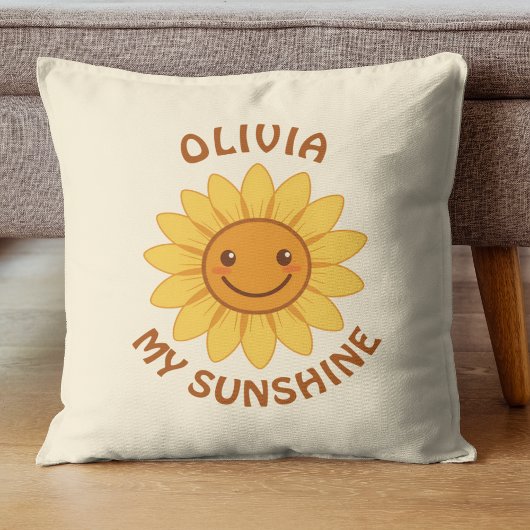 陽気なスマイル向日葵 "My Sunshine" クッション