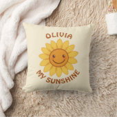 陽気なスマイル向日葵 "My Sunshine" クッション (ブランケット)