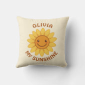 陽気なスマイル向日葵 "My Sunshine" クッション (裏面)