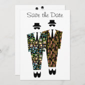 陽気なセーブ・ザ・デート案内カード セーブザデート (正面/裏面)