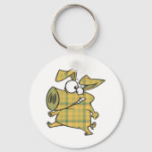 陽気なタータン豚のキーチェーン ユニークな農場動物 キーホルダー (正面)