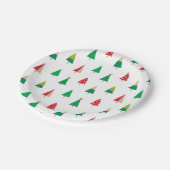 陽気なツリーズメリーブライトホリデーパーティープレート ペーパープレート (アングル)