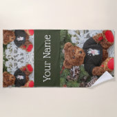 陽気なテディ ビーチタオル (正面)