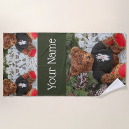 陽気なテディ ビーチタオル