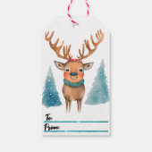 陽気なトナカイのクリスマスギフトタグデザインのアイデア ギフトタグ (裏面)
