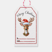 陽気なトナカイのクリスマスラベル! ギフトタグ (裏面)