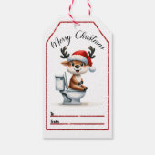 陽気なトナカイのクリスマスラベル ギフトタグ (裏面)