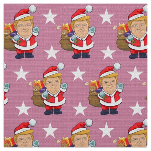 陽気なドナルド·トランプ·サンタ|クリスマス ファブリック (見本)