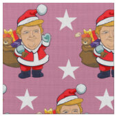 陽気なドナルド·トランプ·サンタ|クリスマス ファブリック (クローズアップ)