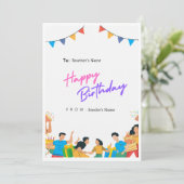 陽気なハッピーバースデーカスタムグリーティングカード シーズンカード (スタンド正面)