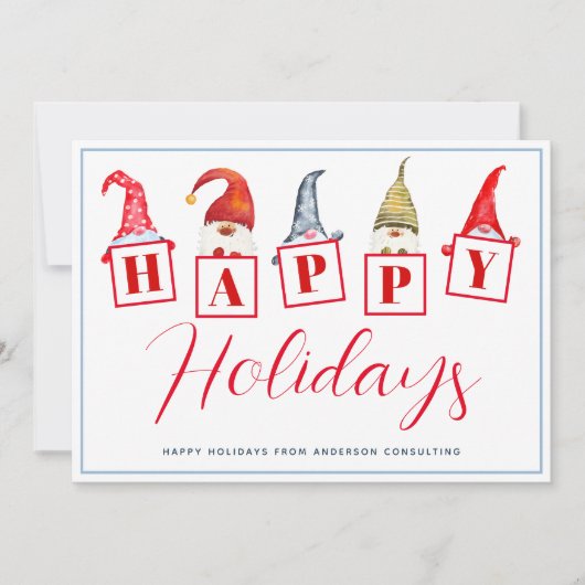 陽気なハッピーホリデイズ格言レッドビジネス シーズンカード (正面)