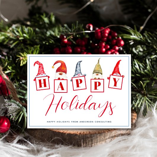 陽気なハッピーホリデイズ格言レッドビジネス シーズンカード
