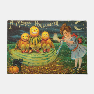 陽気なハロウィン - 変わったキッチュなヴィンテージカード ドアマット