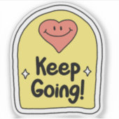 陽気なハート – 「保行く!」 やる気を起こさせる シール (正面)