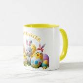 陽気なバニー&シックのイースターエッグの友人 マグカップ (正面右)
