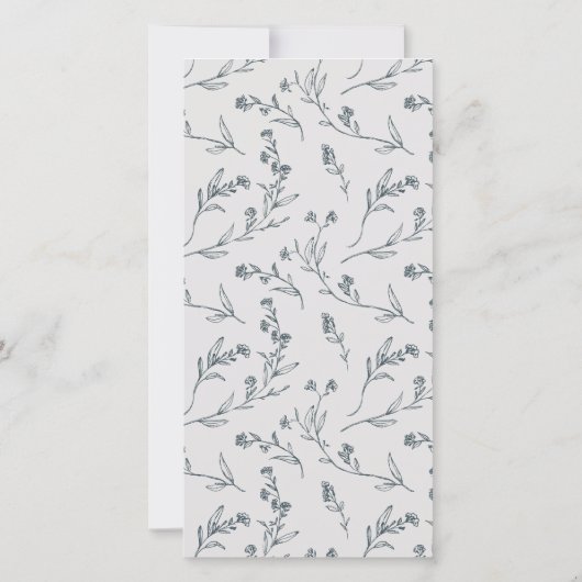 陽気なバラフローラ結婚ティーポットのメニューカード サンキューカード (裏面)