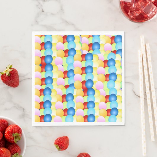 陽気なバルーンお祝い紙プレート スタンダードランチョンナプキン (インサイチュ)