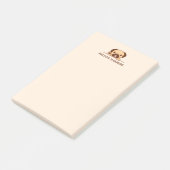 陽気なパグ犬が上を覗く名前をカスタムする ポストイット (アングル)