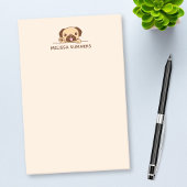 陽気なパグ犬が上を覗く名前をカスタムする ポストイット