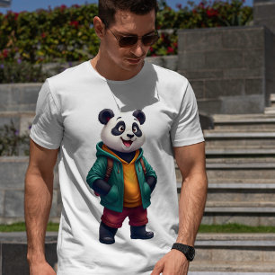陽気なパンダTシャツ – 冒険の準備 Tシャツ