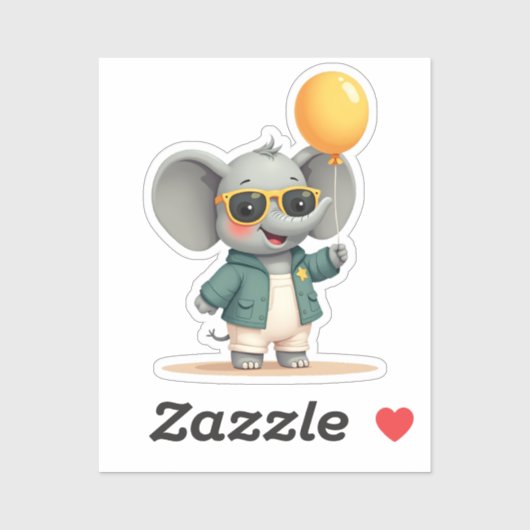 陽気なパーティー象 | かわいいお祝いパル シール (シート)