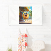 陽気なヒマワリキャラクター 横断幕 (インサイチュ)