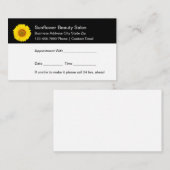 陽気なヒマワリテーマ美しいアポイントメントカード 予約カード (正面/裏面)