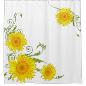 陽気なヒマワリ シャワーカーテン (正面)