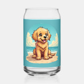 陽気なビーチのゴールデンパピー ガラス缶 (裏面)
