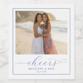 陽気なビーチの写真 ワインラベル (シングルラベル)